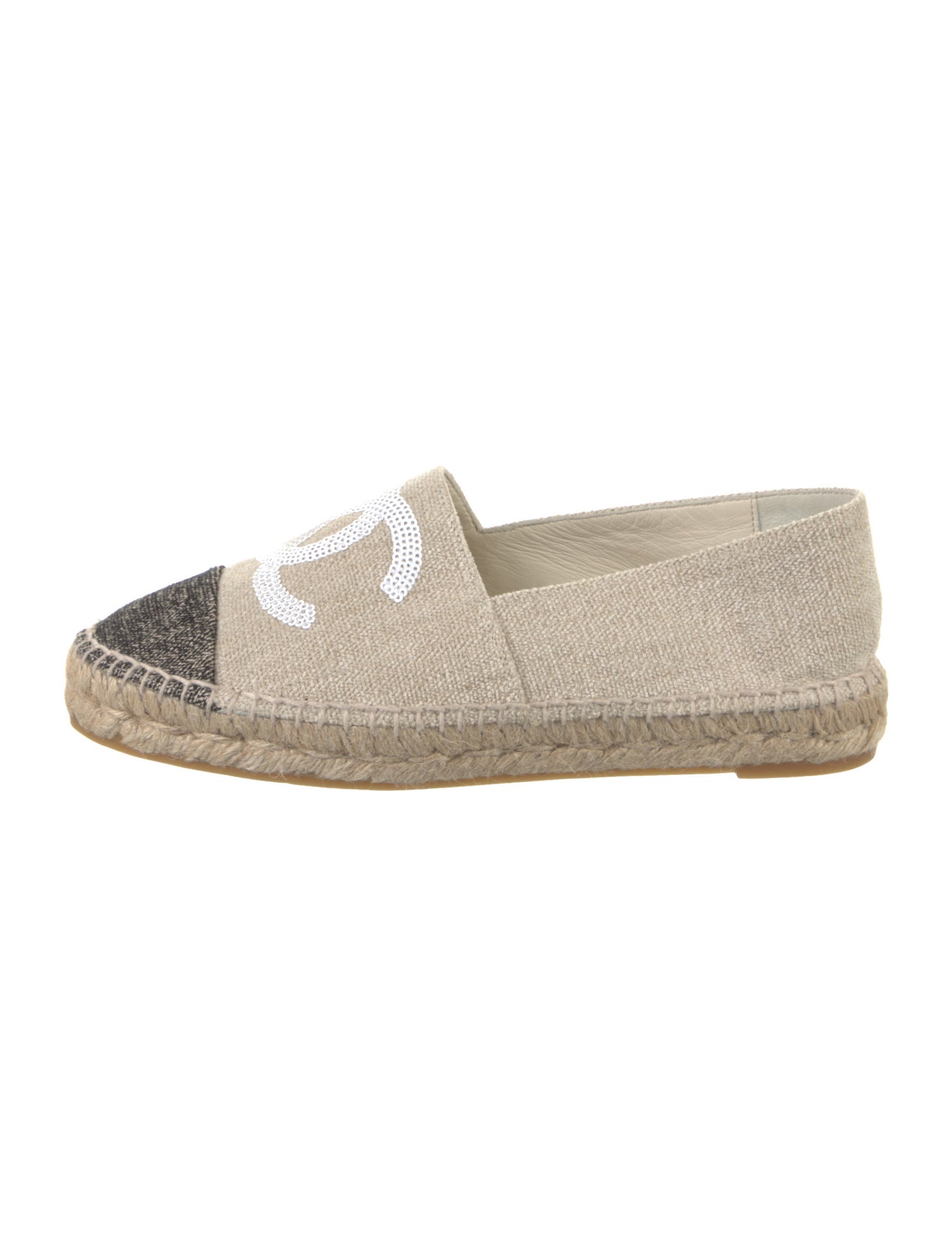 Chanel Interlocking CC Logo Canvas Espadrilles