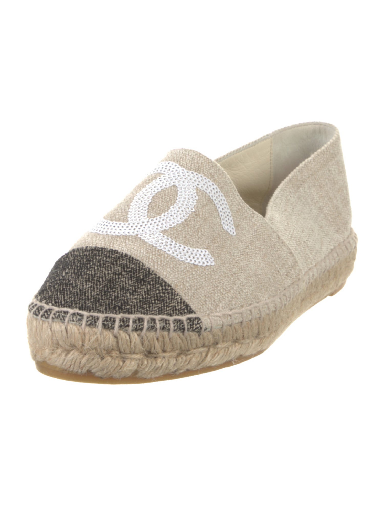 Chanel Interlocking CC Logo Canvas Espadrilles