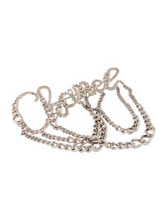 Chanel Chain Link Script Brooch