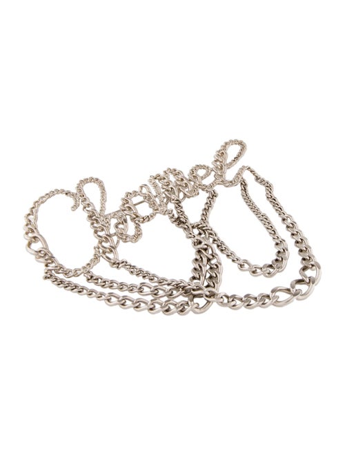Chanel Chain Link Script Brooch