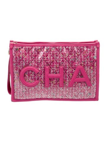 Chanel Clutches Tweed PVC Pouch