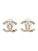 Chanel 2022 Strass CC Logo Stud Earrings
