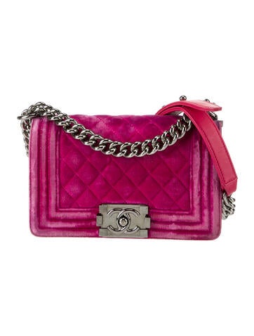 Chanel Shoulder Bags Velvet Small Boy Bag