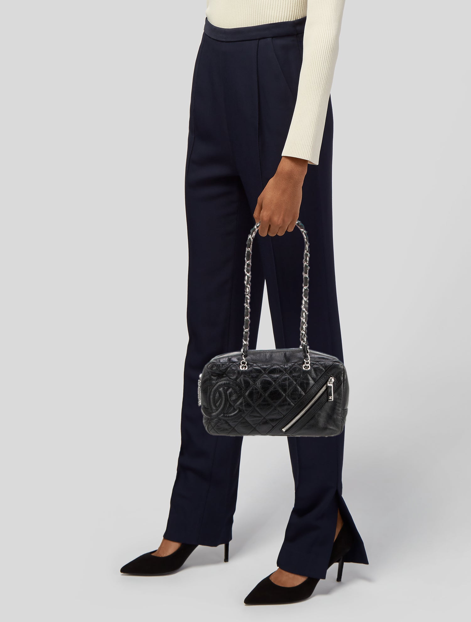 Chanel Cotton Club Bowler Bag - Black Shoulder Bags
