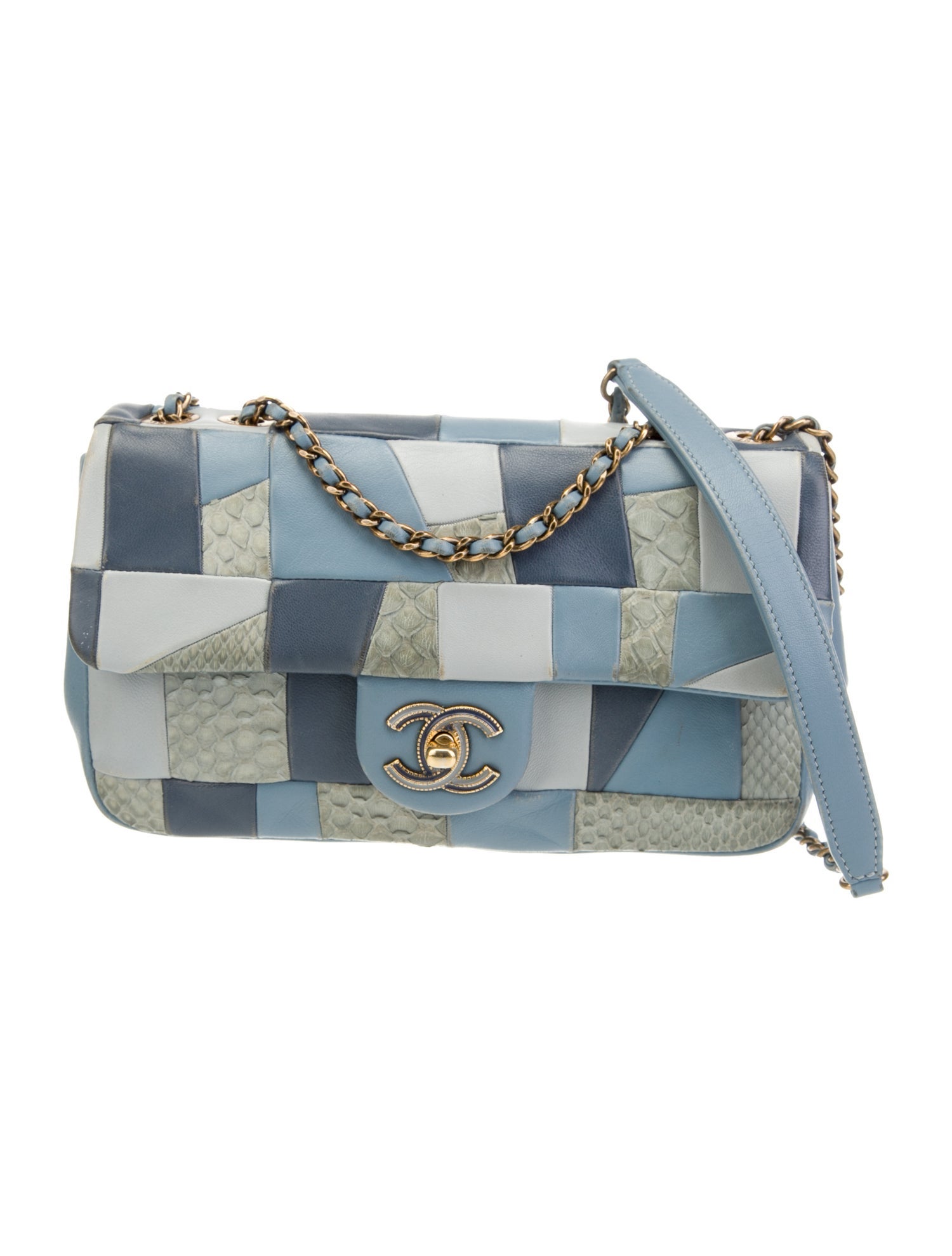 Chanel Python Patchwork Single Flap Bag