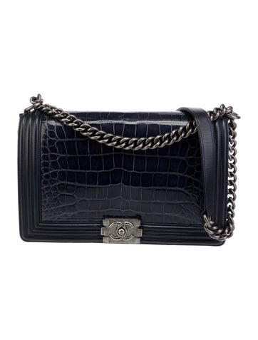 Chanel Shoulder Bags Large Alligator Boy Bag