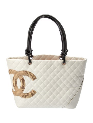 Chanel Totes Python Ligne Cambon Tote Large