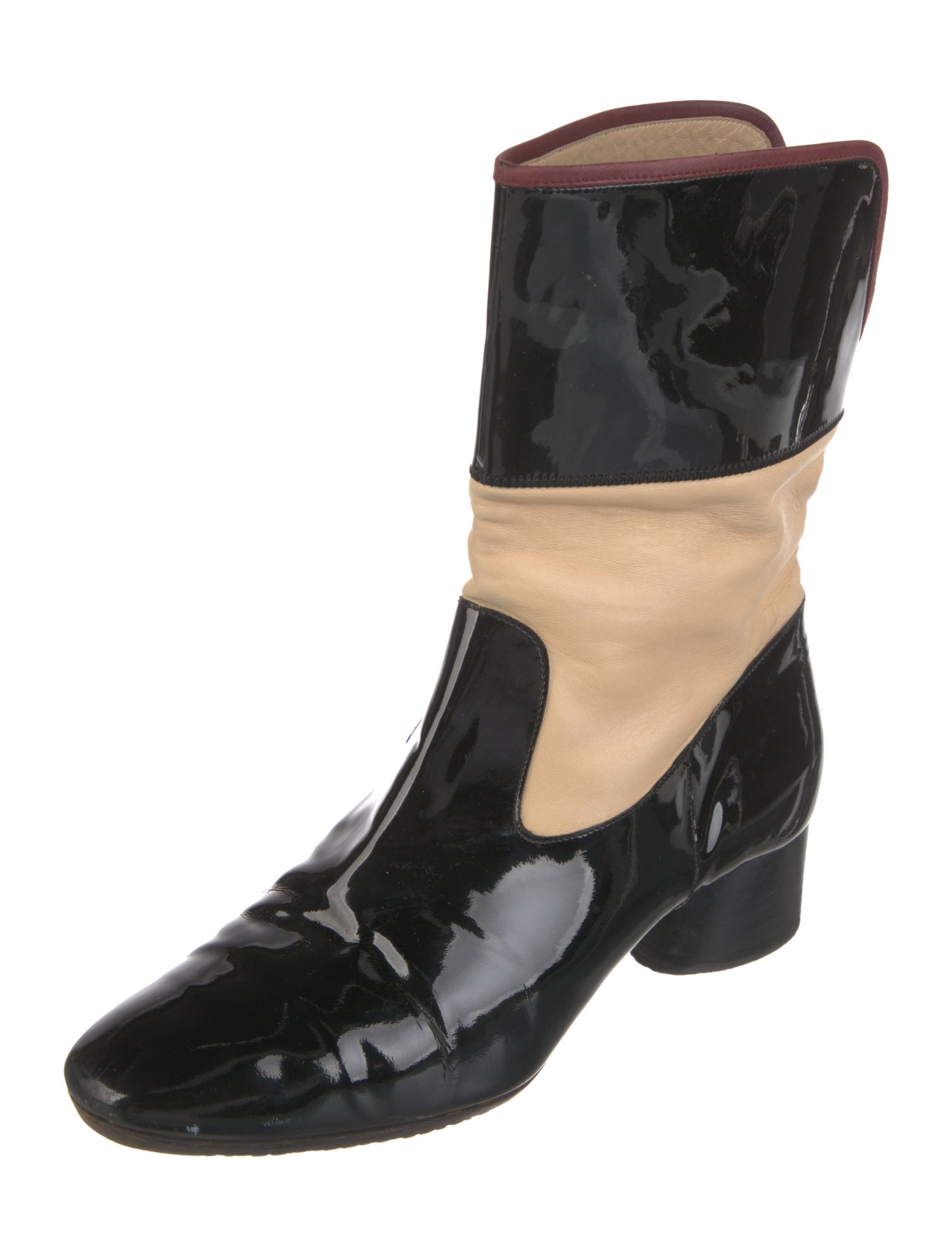 Chanel Vintage Patent Leather Rain Boots