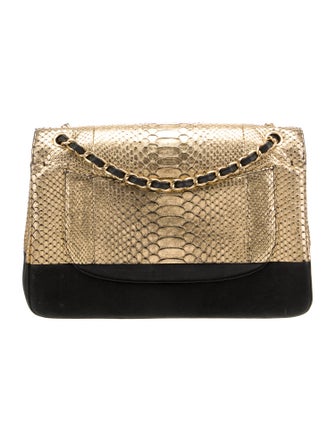 Chanel Python Double Flap Bag