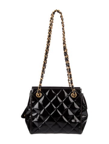 Chanel Shoulder Bags Mini Patent Quilted Tote