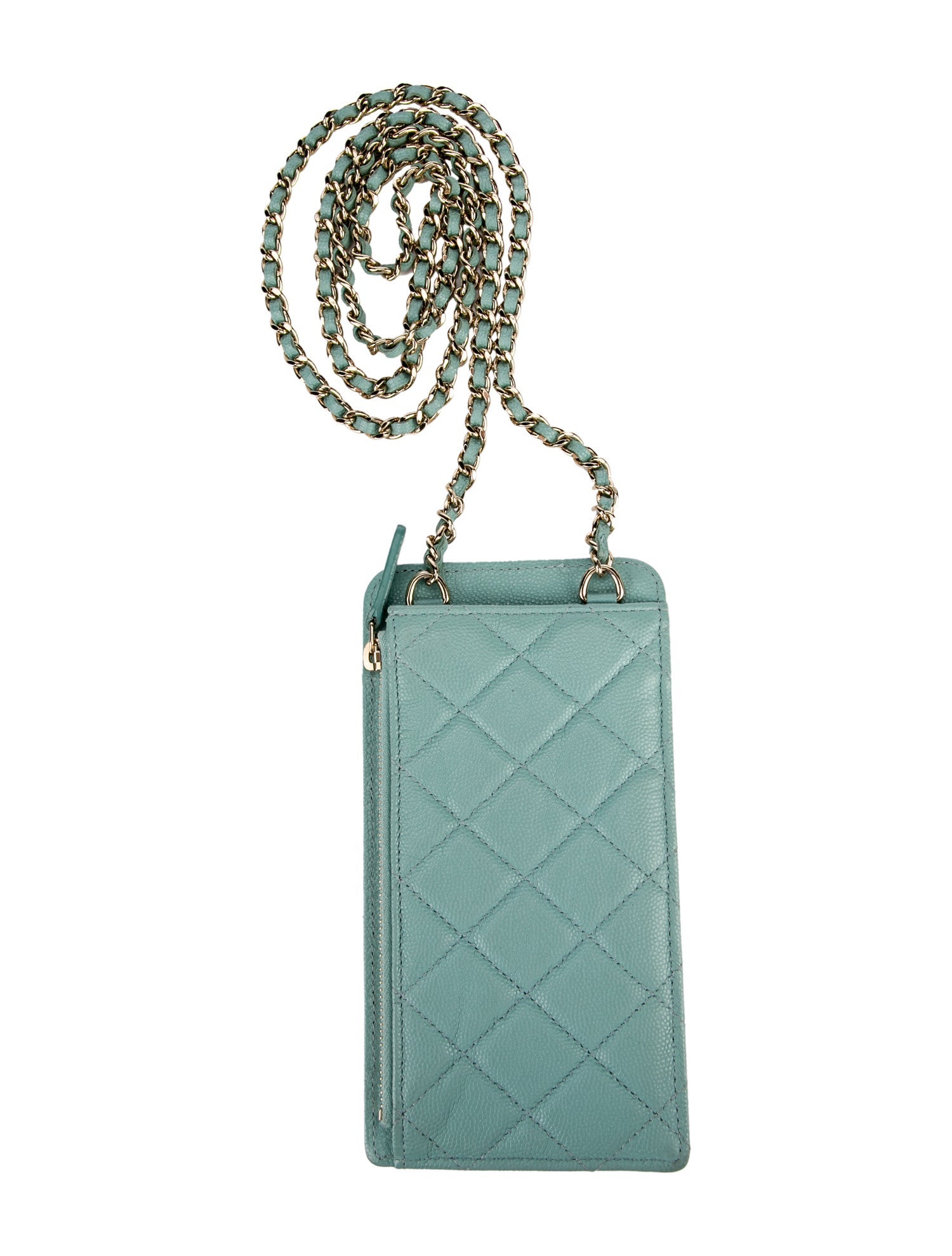 Chanel O-Phone Holder w/ Chain - Blue Crossbody Bags