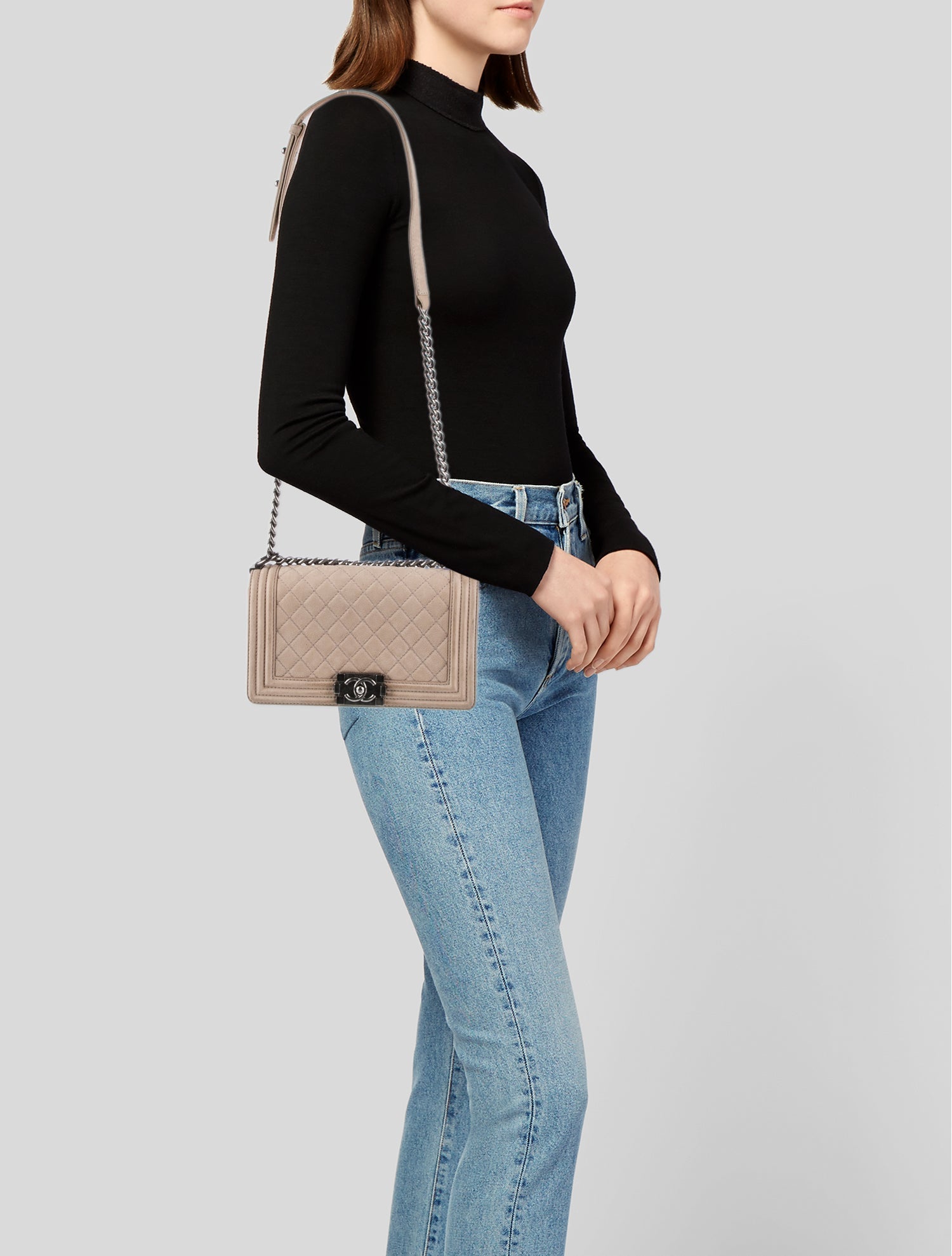 Chanel Medium Nubuck Caviar Boy Bag