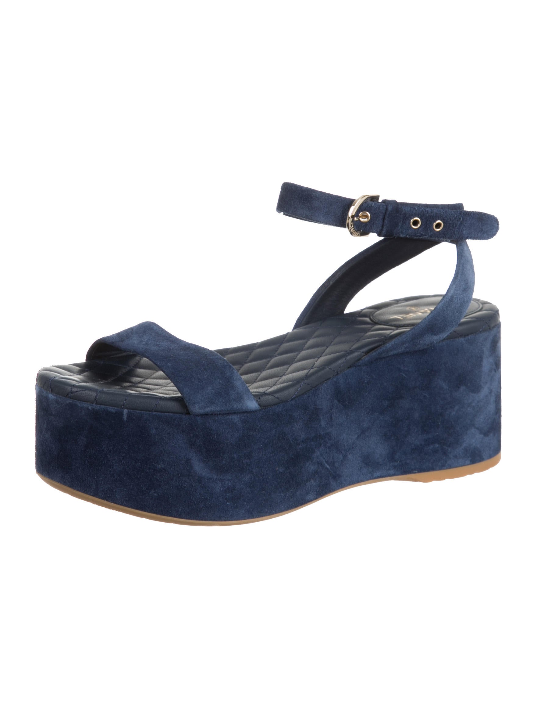 Chanel 2015 Suede Platform Sandals