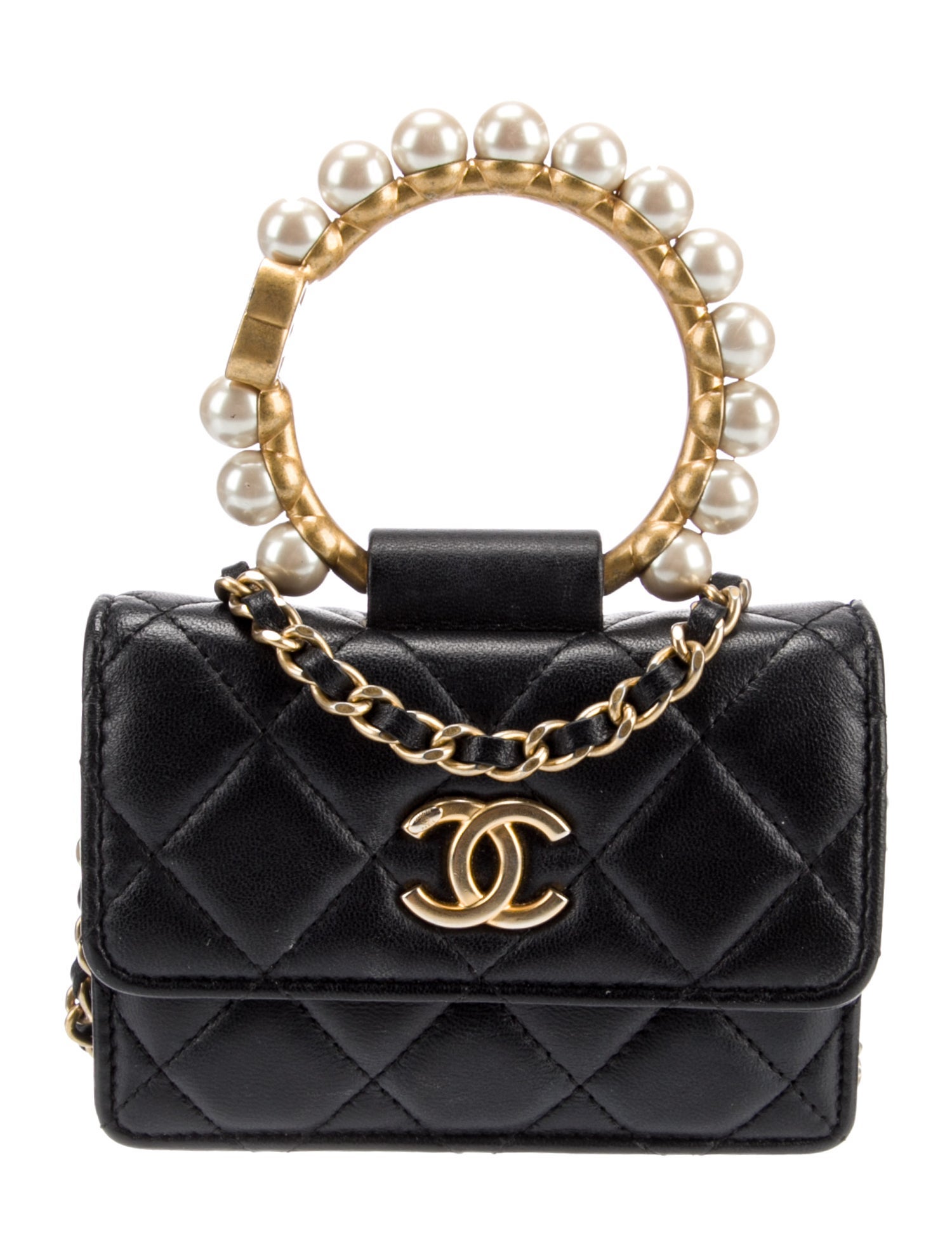 Chanel Paris-Chateau de Chenonceau Pearl Crown Clutch w/ Chain