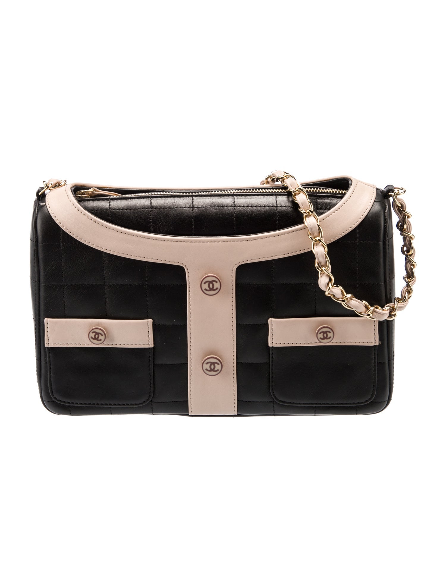 Chanel Square Quilt Mademoiselle Jacket Bag - Black Shoulder