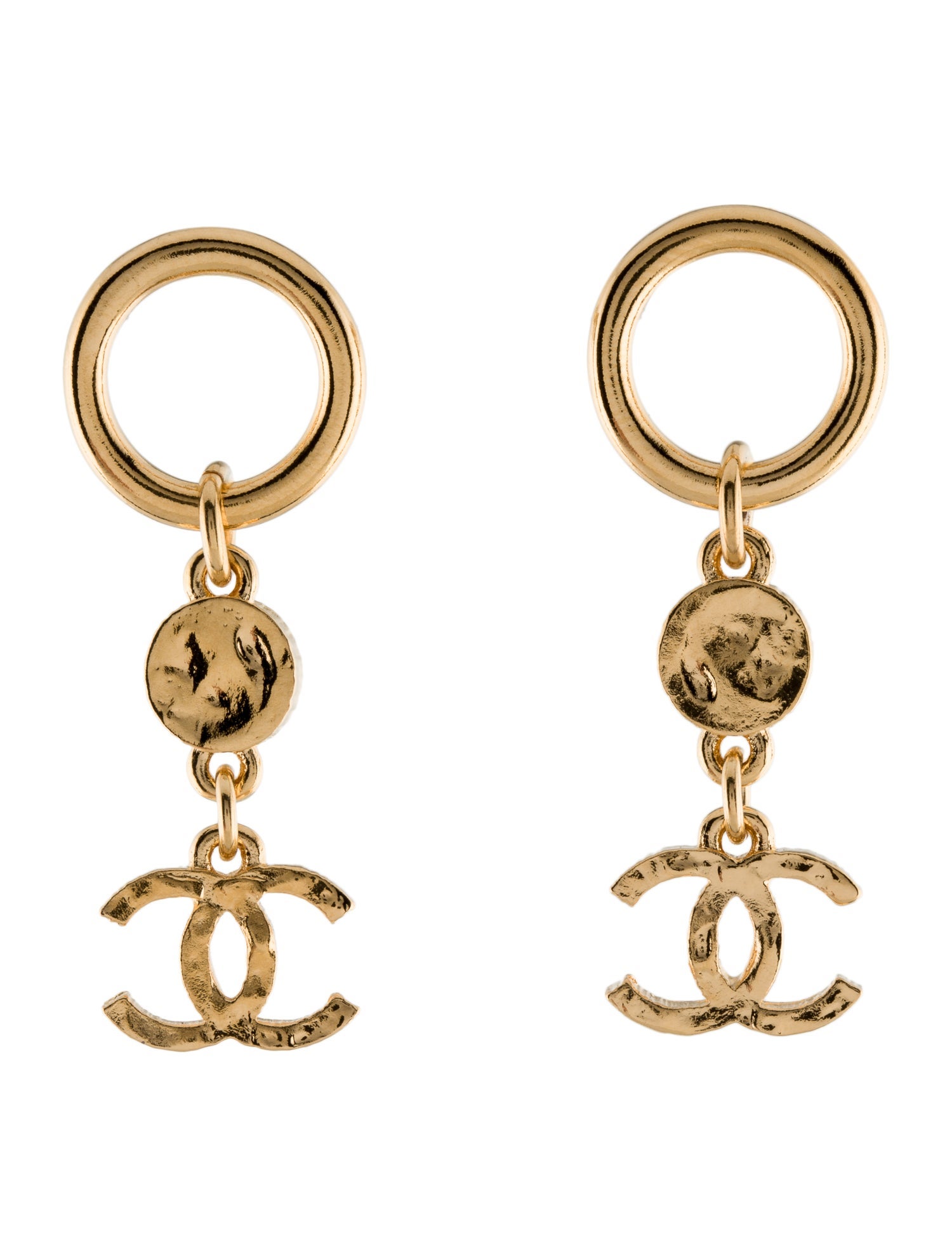 Chanel 2024 CC Drop Earrings GoldPlated Drop, Earrings CHA1053502
