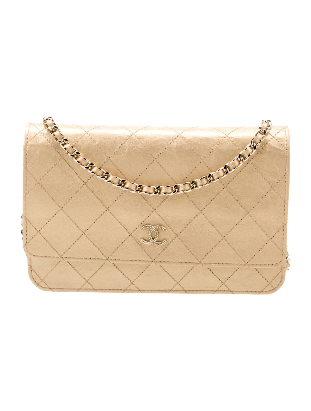 Chanel Quilted Wallet On Chain Gold Crossbody Bags, Handbags CHA1055010 The RealReal