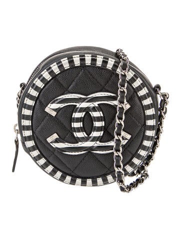 Chanel Crossbody Bags Filigree Round Clutch w/ Chain