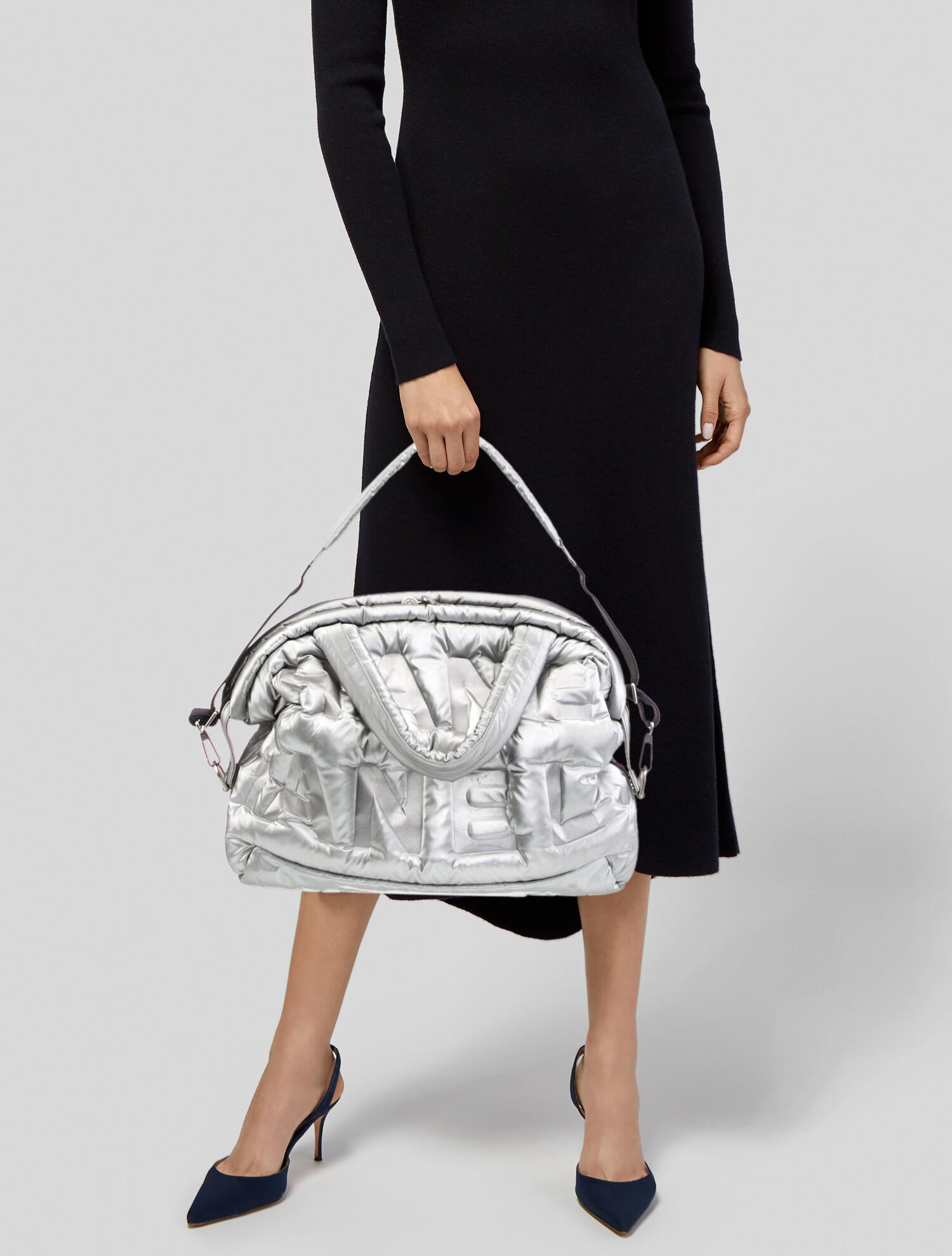 Chanel Doudoune Bowling Bag Silver Handle Bags, Handbags CHA1057959