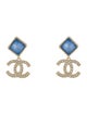 Chanel 2022 Strass & Crystal CC Drop Earrings