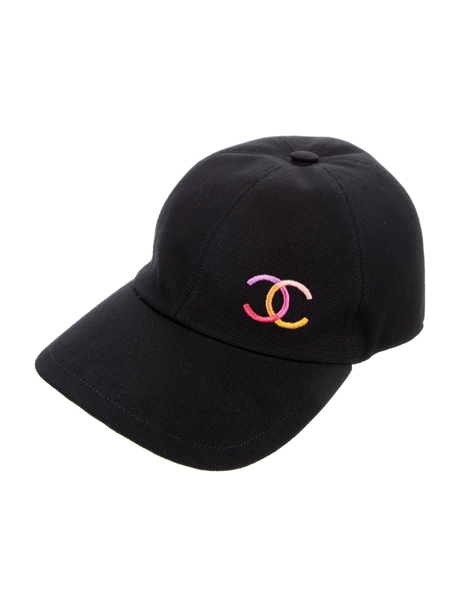 CHANEL帽子 Chanel 2024 Embroidered CC Baseball Cap - Black Hats