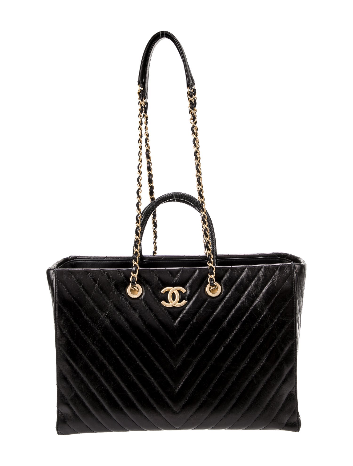 Chanel Chevron Coco Allure Shopping Tote - Black Totes, Handbags ...