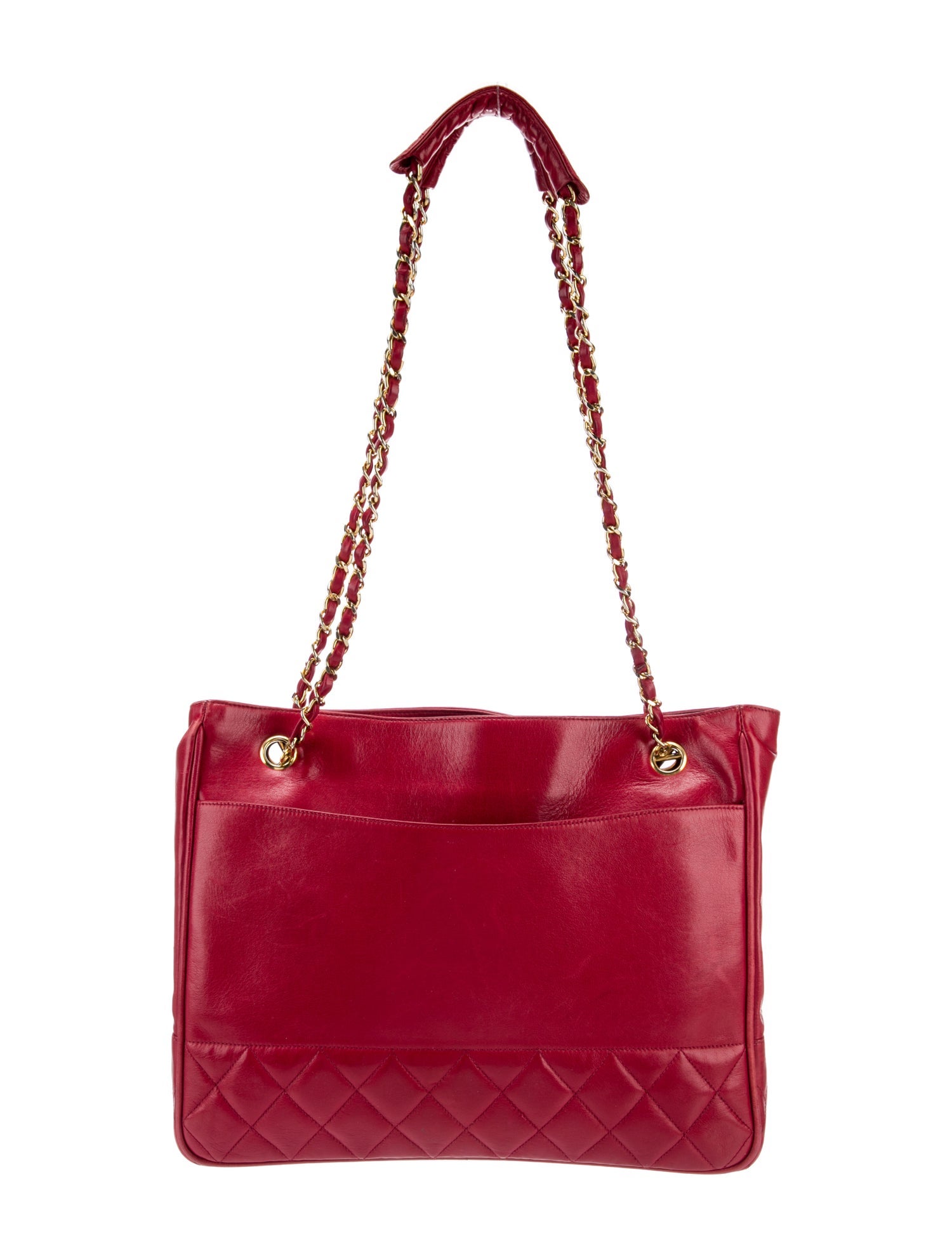 Chanel Vintage Quilted Tote Red Totes, Handbags CHA1079971 The