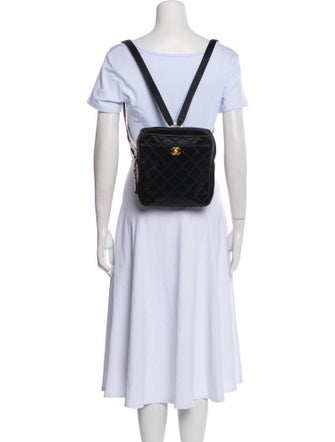 Chanel Satin CC Quilted Backpack