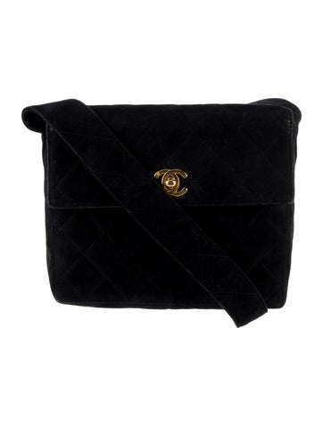 Chanel Shoulder Bags Quilted CC Suede Bag