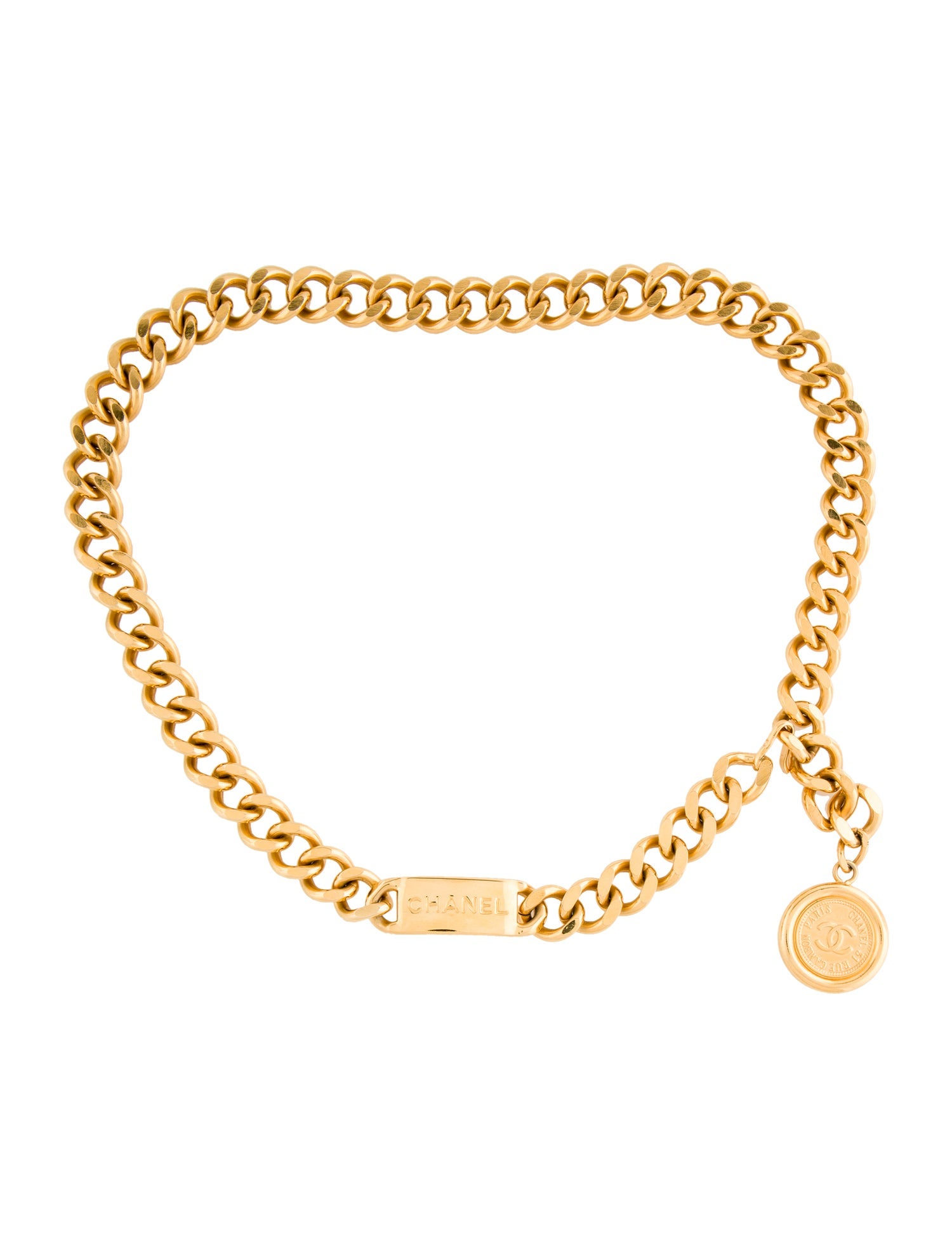 Chanel Interlocking CC Logo Skinny Chain-Link Belt