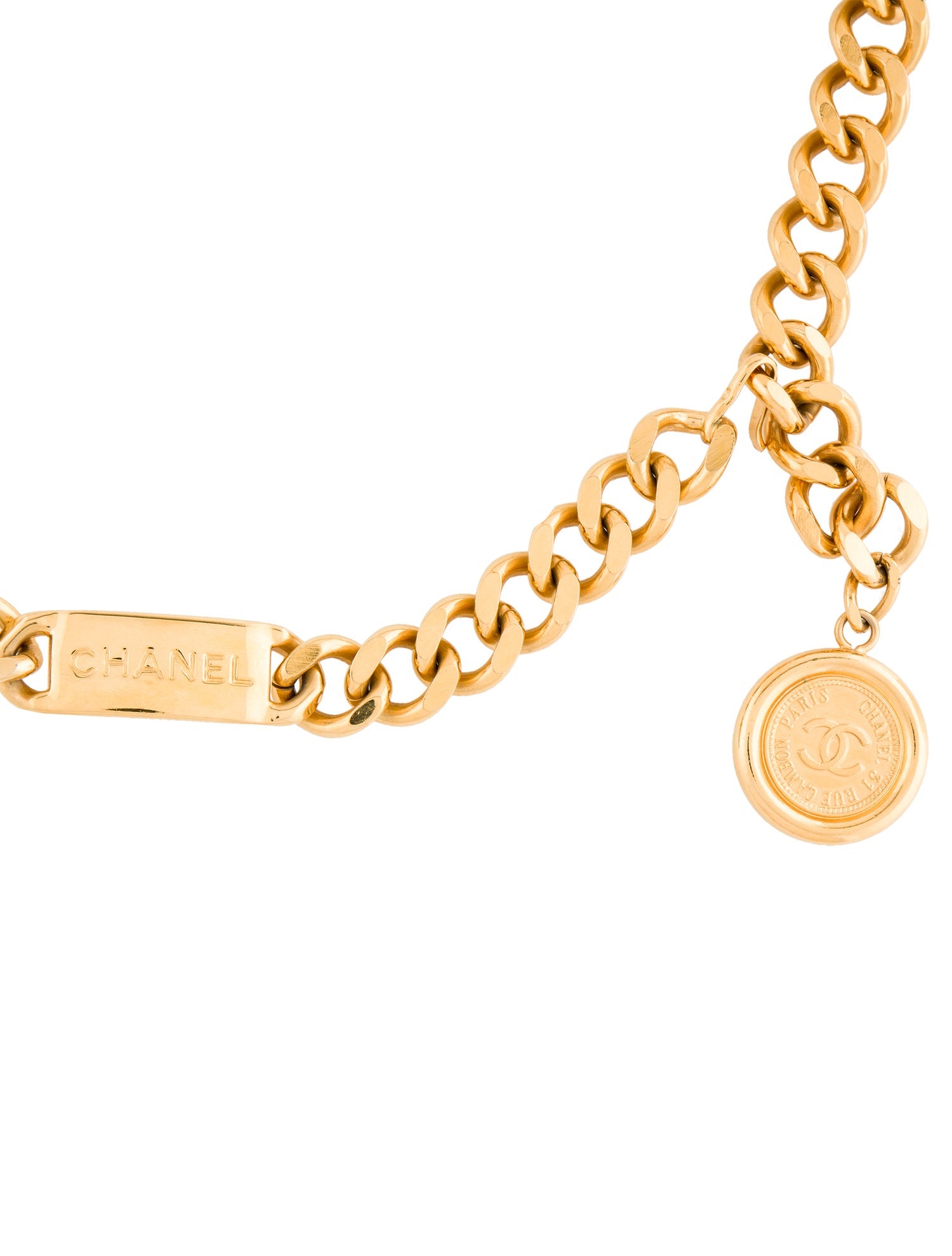 Chanel Interlocking CC Logo Skinny Chain-Link Belt