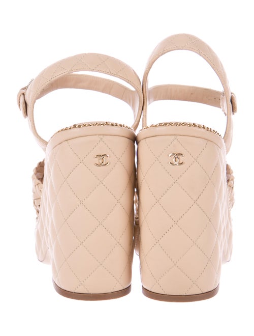 Chanel Spring 2015 Quilted Leather Platform Sandals Shoes CHA108437