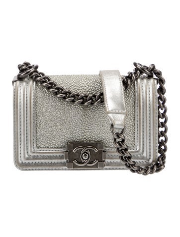 Chanel Shoulder Bags Mini Galuchat Boy Bag