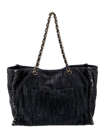 Chanel Denim Embroidered Night Flight Tote