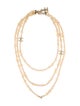 Chanel Faux Pearl CC Logo Multistrand Necklace
