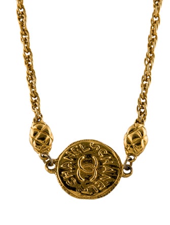 Chanel Vintage CC Medallion Pendant Necklace