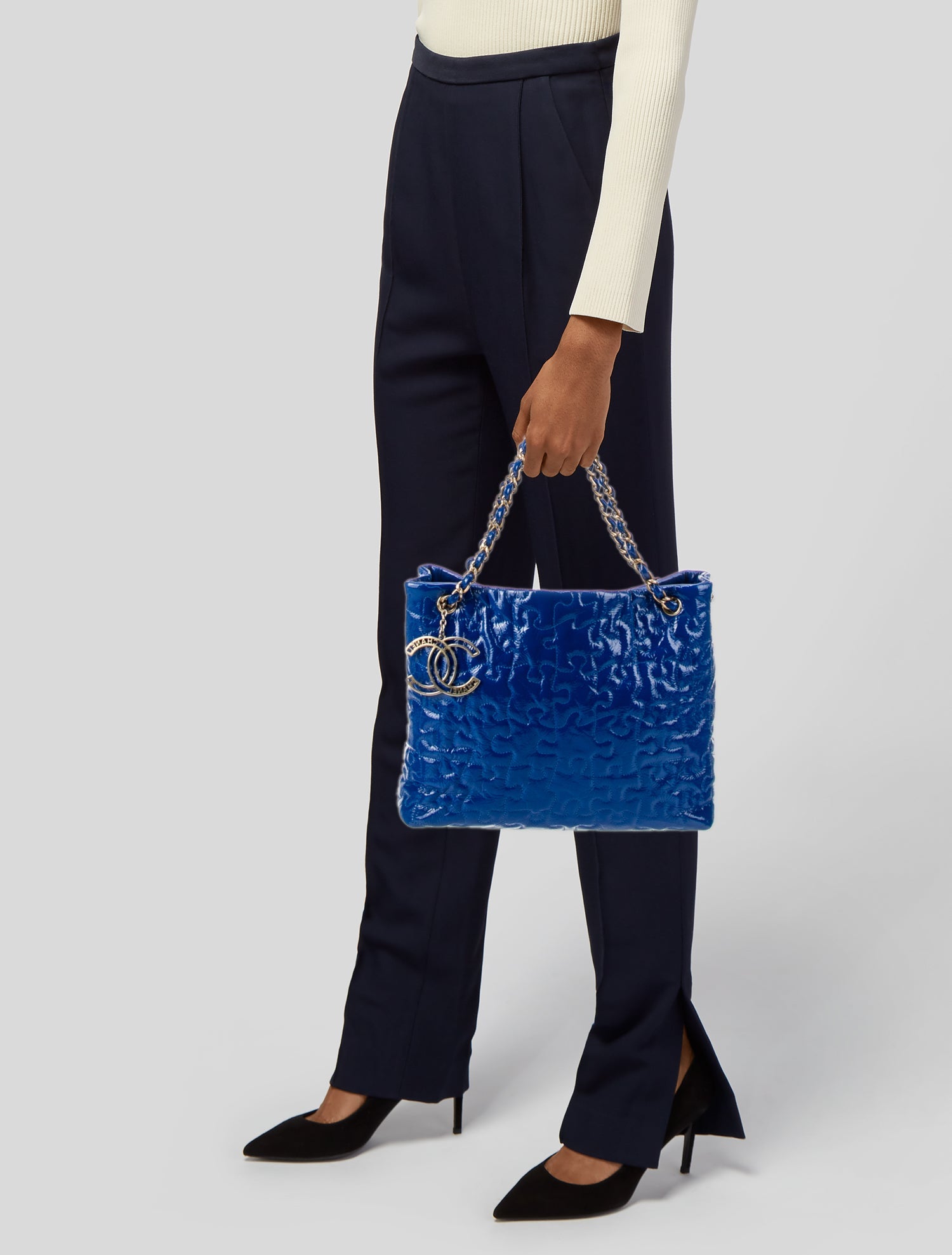 Chanel Patent Puzzle Tote - Blue Totes, Handbags - CHA1088838