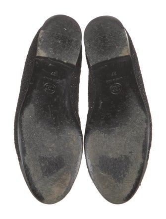 Chanel Interlocking CC Logo Bow Accents Ballet Flats