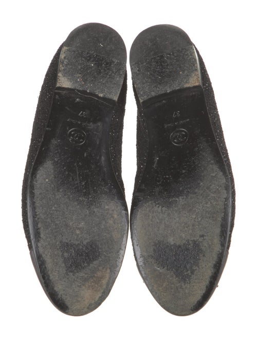 Chanel Interlocking CC Logo Bow Accents Ballet Flats