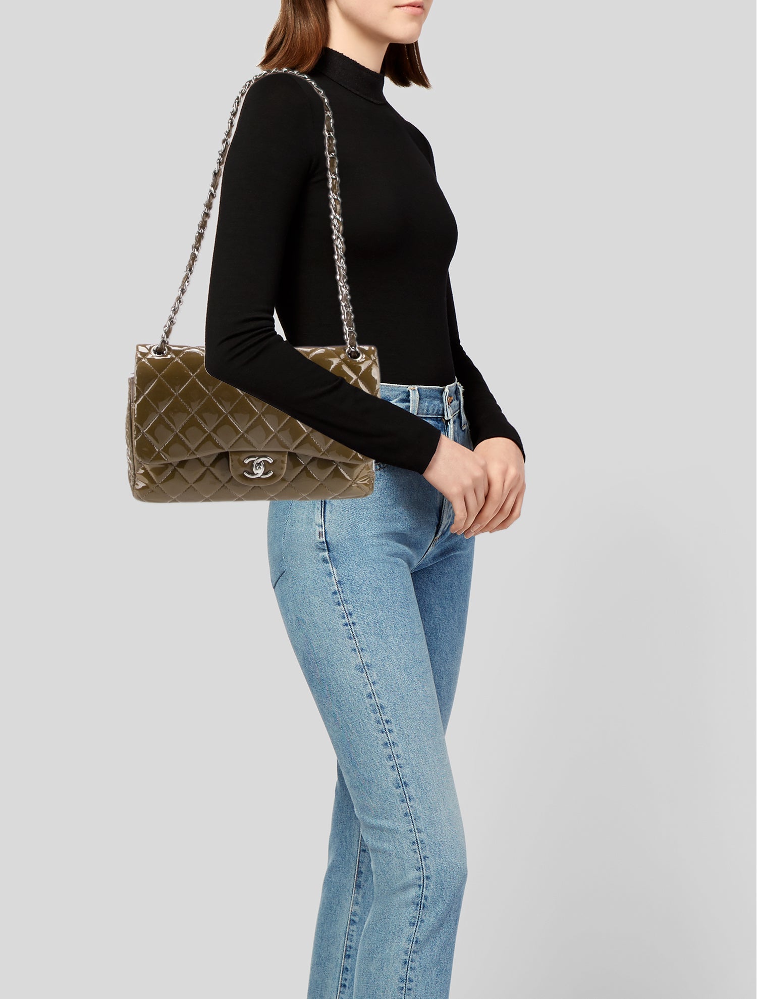 Chanel Classic Patent Jumbo Double Flap Bag