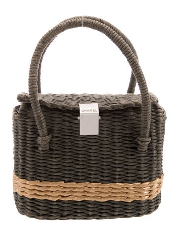 Chanel Handle Bags Wicker Basket Bag