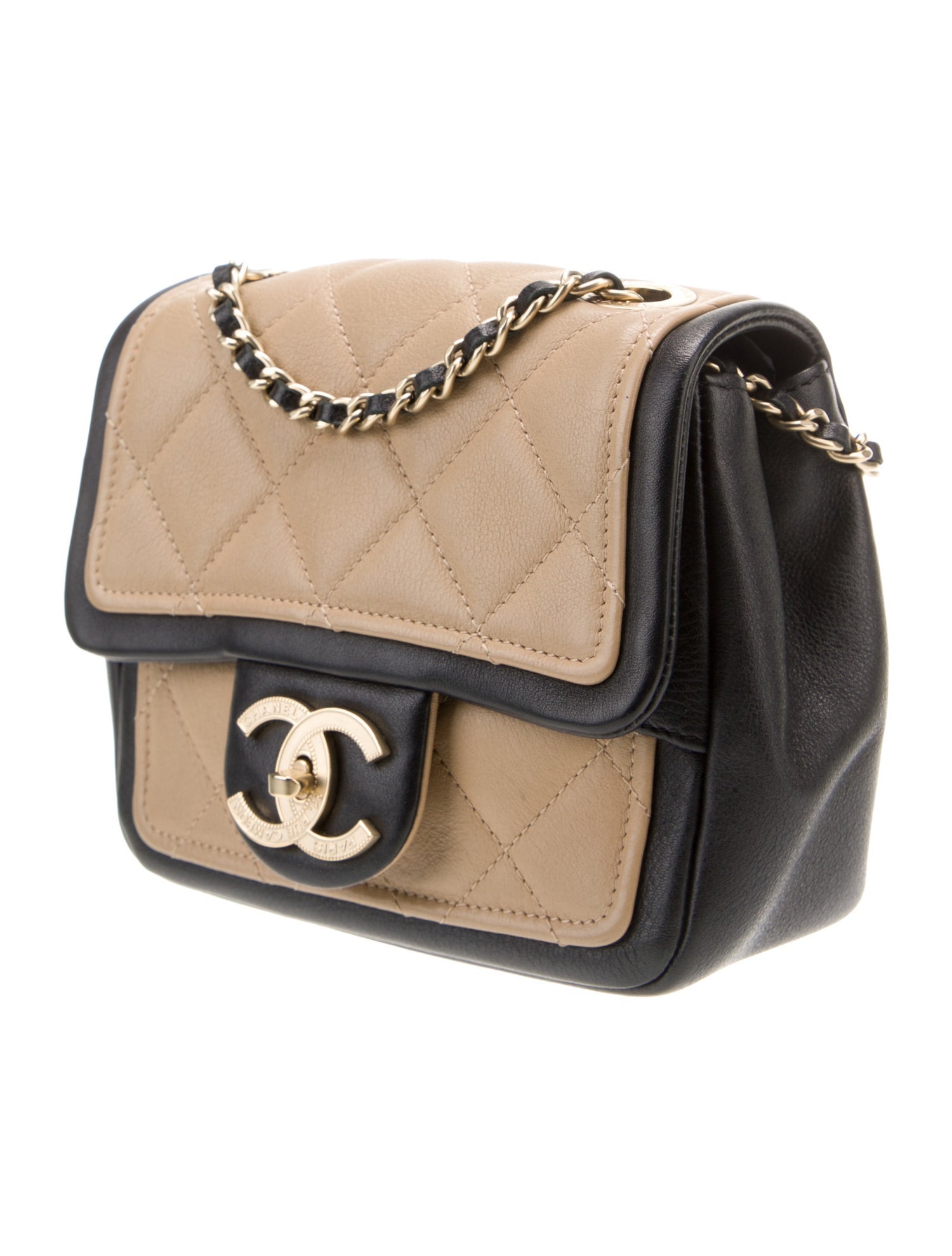 Chanel Mini Graphic Flap Bag - Black Shoulder Bags, Handbags ...