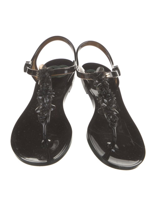 Chanel 2016 Interlocking CC Logo T-Strap Sandals