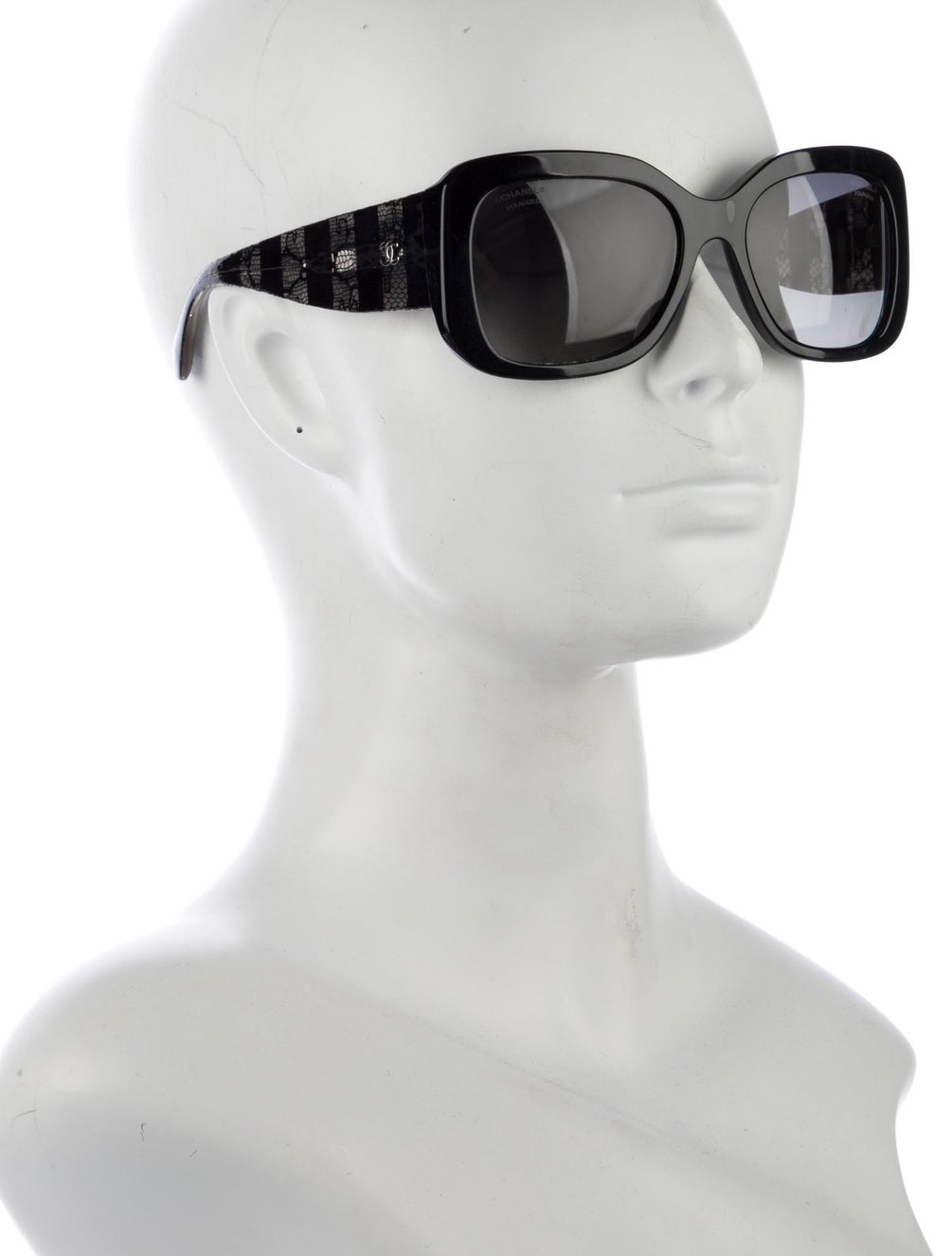 Chanel Interlocking CC Logo Square Sunglasses Black Sunglasses