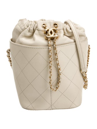 Chanel 2021 Quilted Drawstring Bucket Bag