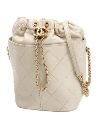 Chanel 2021 Quilted Drawstring Bucket Bag