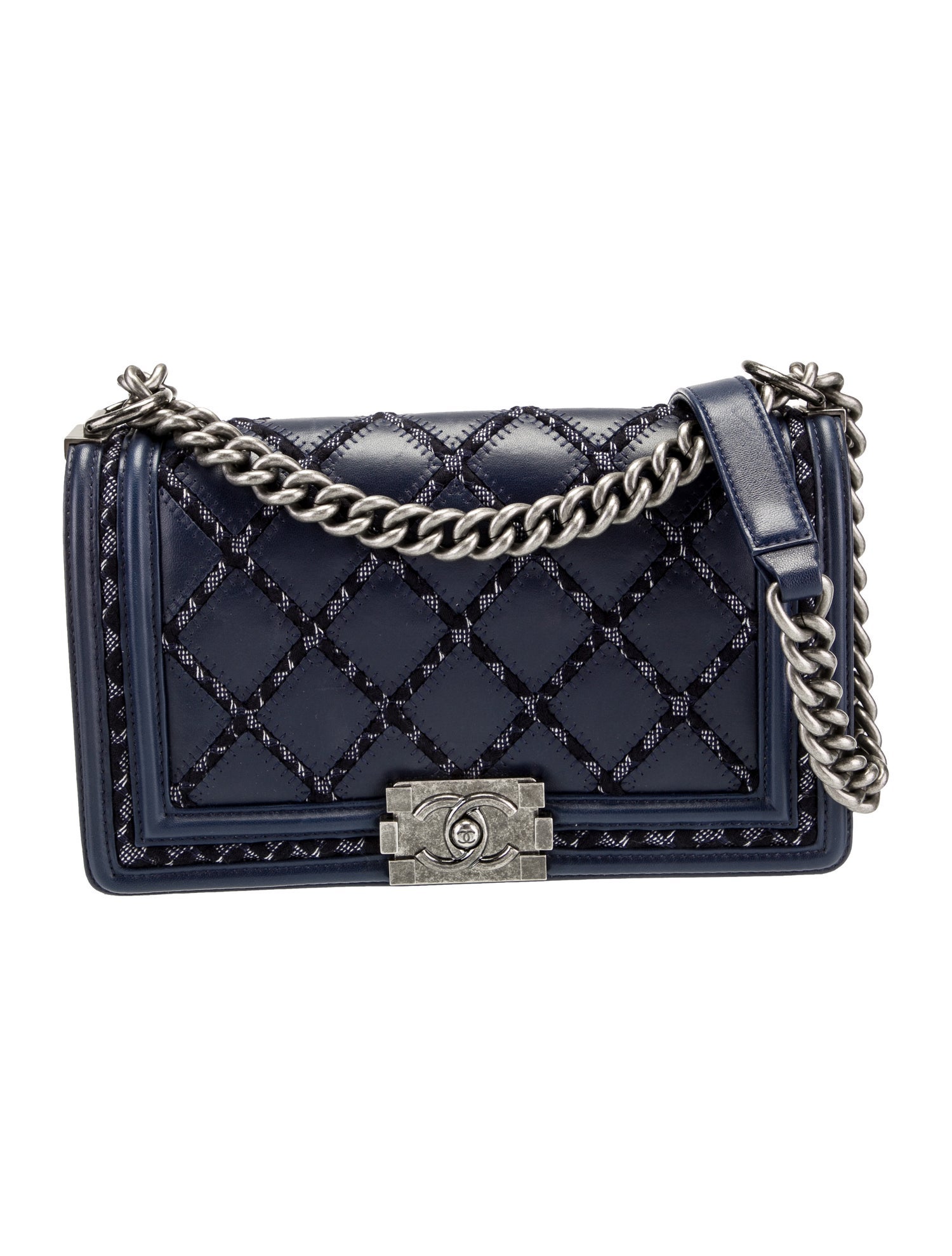 Chanel Medium Tweed Double Boy Bag