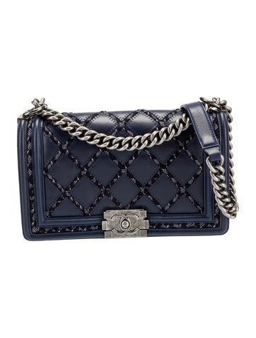 Chanel Shoulder Bags Medium Tweed Double Boy Bag