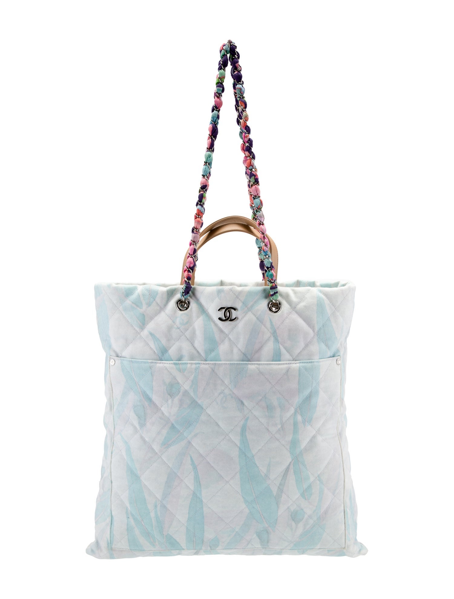 Chanel Quilted Jungle Jeans Tote - Blue Totes, Handbags