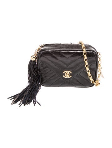 Chanel Shoulder Bags Lizard Diamond CC Camera Bag